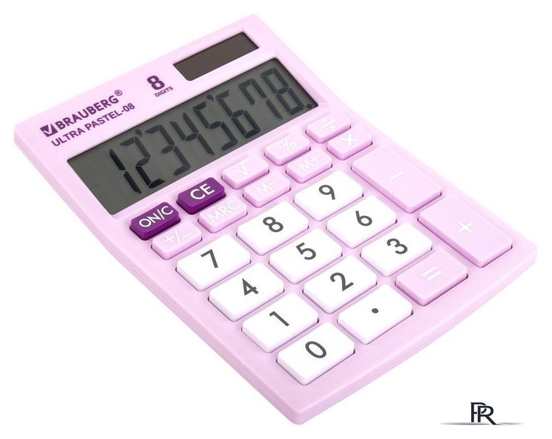 Бухгалтерский калькулятор BRAUBERG Ultra Pastel-08-PR 250516 (сиреневый) - Изображение №4 — Интернет-магазин ПроЗаказ