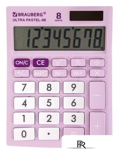 Бухгалтерский калькулятор BRAUBERG Ultra Pastel-08-PR 250516 (сиреневый) - Изображение №1 — Интернет-магазин ПроЗаказ
