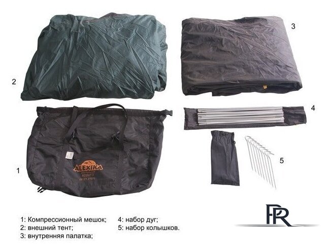 Треккинговая палатка AlexikA Scout 3 (зеленый) - Изображение №8 — Интернет-магазин ПроЗаказ