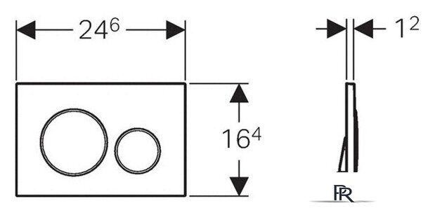 Панель смыва Geberit Sigma 20 115.882.KJ.1 (белый/глянцевый хром) - Изображение №2 — Интернет-магазин ПроЗаказ