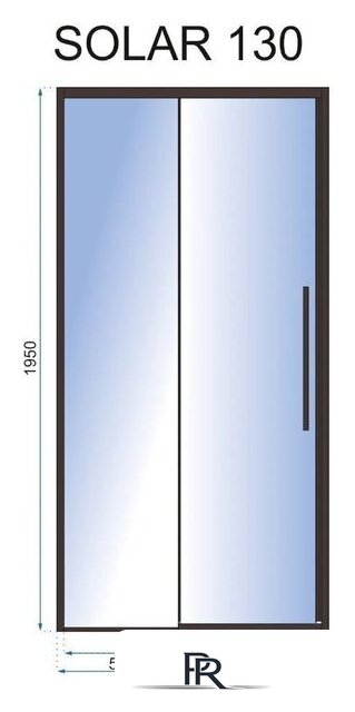 Душевая дверь Rea Solar 130 (черный/прозрачное стекло) - Изображение №3 — Интернет-магазин ПроЗаказ