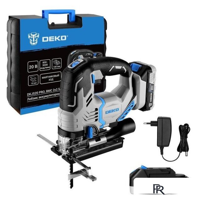 Электролобзик Deko DKJS20 PRO 083-1125 (с 2-мя АКБ, кейс) - Изображение №1 — Интернет-магазин ПроЗаказ