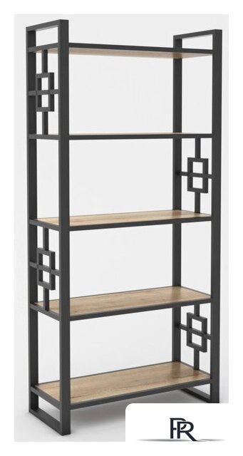 Стеллаж Hype Mebel Квадро 50x170 (черный/древесина белая) - Изображение №1 — Интернет-магазин ПроЗаказ