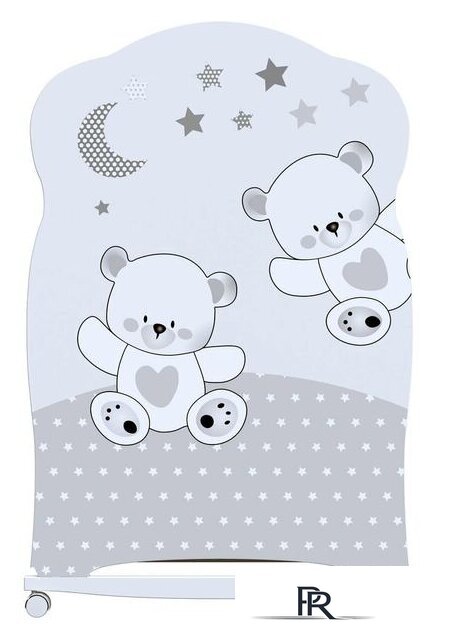 Классическая детская кроватка VDK Funny Bears колесо-качалка (белый) - Изображение №2 — Интернет-магазин ПроЗаказ