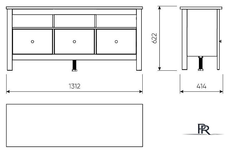 Тумба Mio Tesoro Сага 3 ящика 2.08.03.090.6 (темно-бирюзовый) - Изображение №6 — Интернет-магазин ПроЗаказ