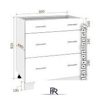 Шкаф напольный Кортекс-мебель Корнелия Лира НШ80р3ш без столешницы (венге) - Изображение №3 — Интернет-магазин ПроЗаказ