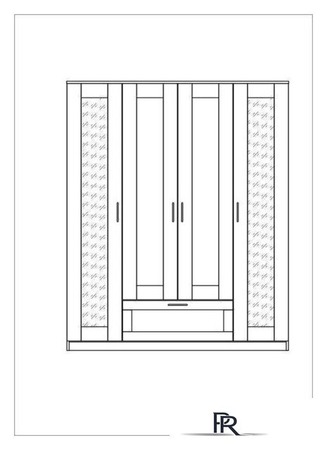 Шкаф распашной Mio Tesoro Сириус 4-х створчатый 1 ящик с 2-мя зеркалами 2.02.01.042.3 (дуб сонома) - Изображение №4 — Интернет-магазин ПроЗаказ