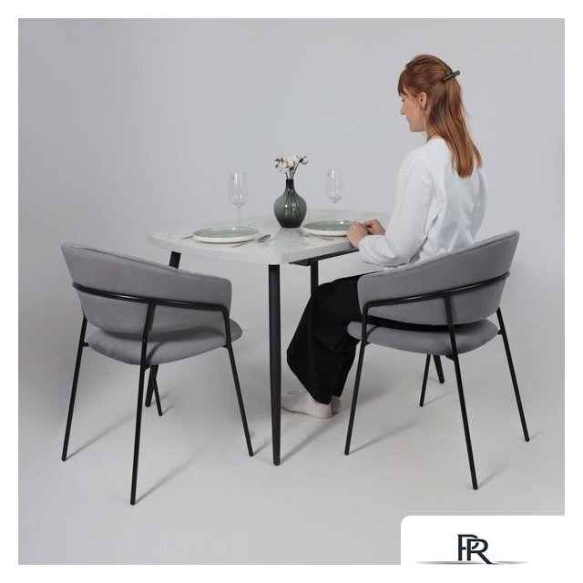 Стул с подлокотниками Алвест AV 433 (темно-серый бархат H-15/черный) - Изображение №3 — Интернет-магазин ПроЗаказ