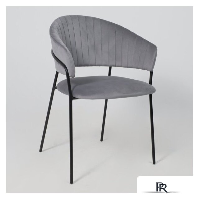 Стул с подлокотниками Алвест AV 433 (темно-серый бархат H-15/черный) - Изображение №8 — Интернет-магазин ПроЗаказ