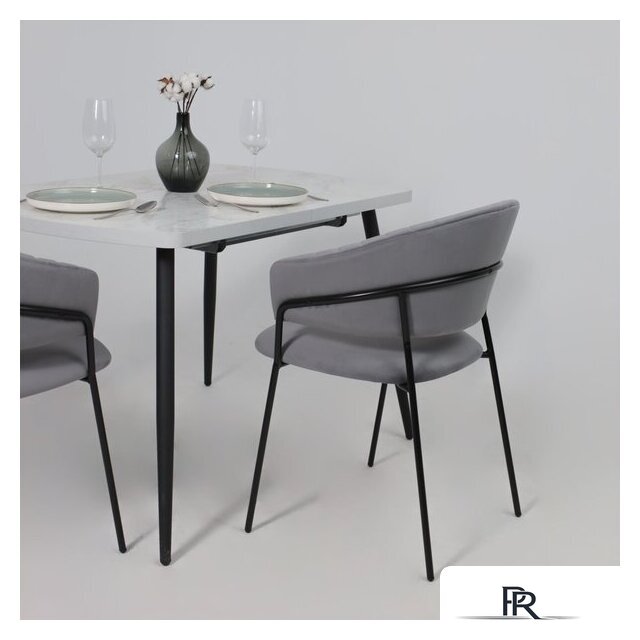 Стул с подлокотниками Алвест AV 433 (темно-серый бархат H-15/черный) - Изображение №6 — Интернет-магазин ПроЗаказ