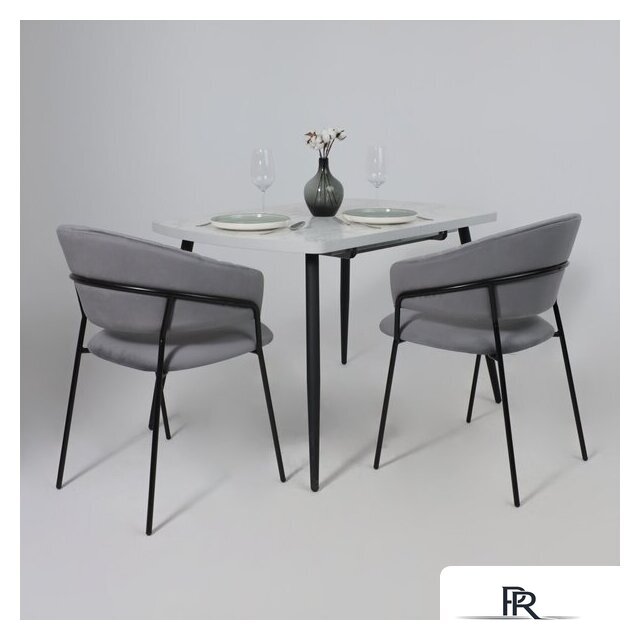 Стул с подлокотниками Алвест AV 433 (темно-серый бархат H-15/черный) - Изображение №5 — Интернет-магазин ПроЗаказ