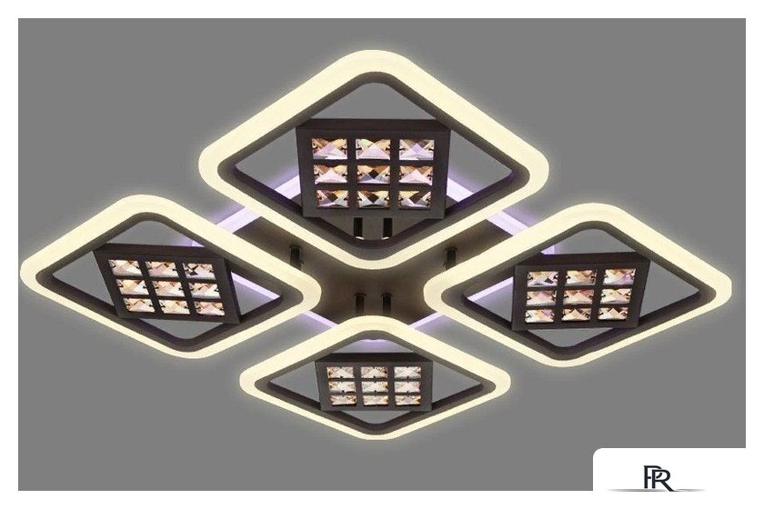 Припотолочная люстра Ambrella light FA287/4 CF/TI (кофе/янтарь) - Изображение №1 — Интернет-магазин ПроЗаказ