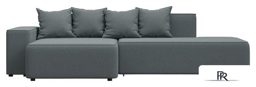 Угловой диван Лига диванов Лига-079 левый 129813L (рогожка амур 07 серый) - Изображение №1 — Интернет-магазин ПроЗаказ