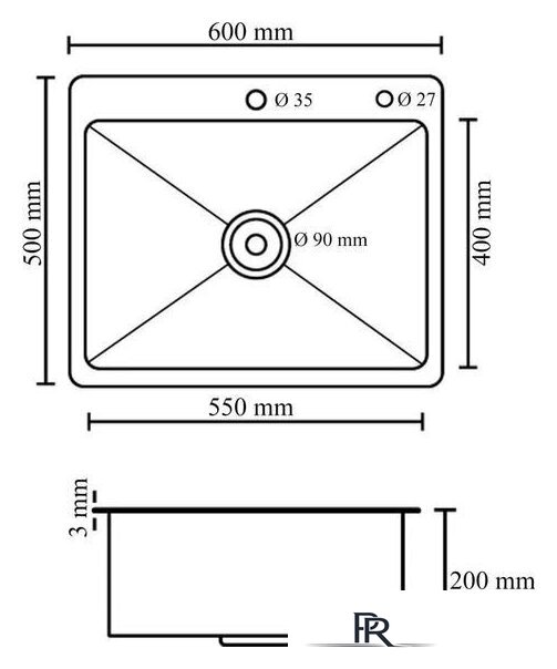 Кухонная мойка Diadonna S6050B-1 - Изображение №3 — Интернет-магазин ПроЗаказ