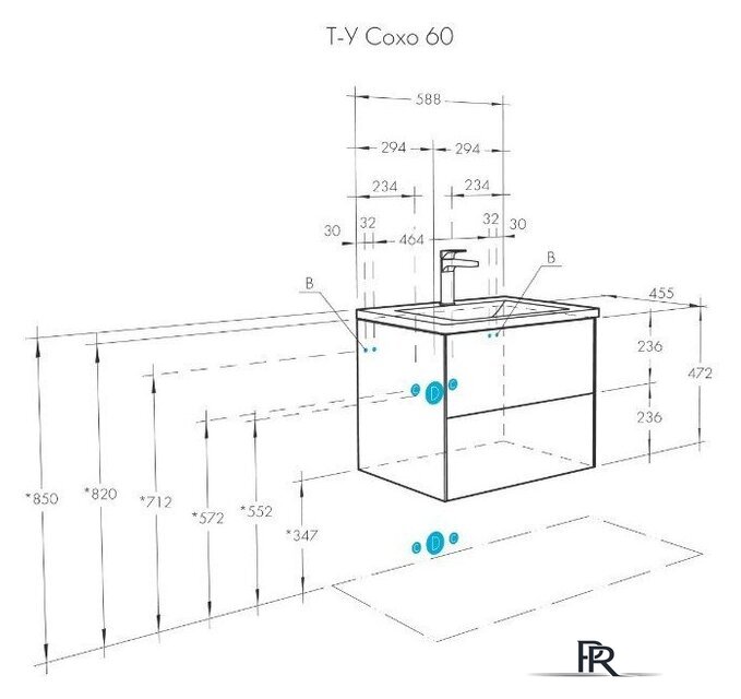  Акватон Тумба под умывальник Сохо 60 1A258001AJ9A0 - Изображение №4 — Интернет-магазин ПроЗаказ