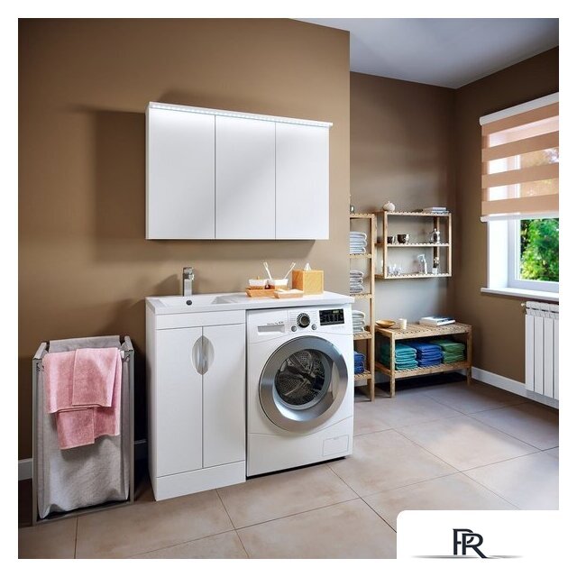  Runo Тумба с умывальником Лира 45 + Гамма 105 лайт с правым крылом (напольная, белый) - Изображение №1 — Интернет-магазин ПроЗаказ