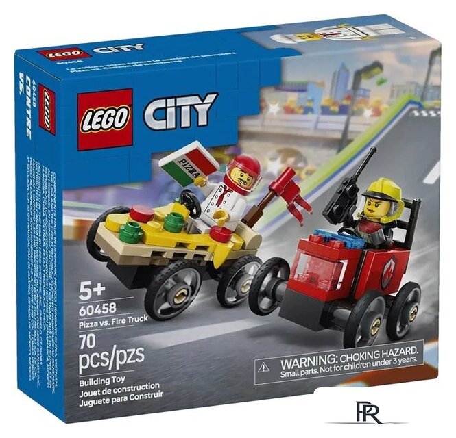 Конструктор LEGO City 60458 Пицца против пожарной машины - Изображение №1 — Интернет-магазин ПроЗаказ
