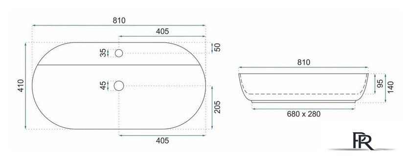 Умывальник Rea Aura 81 U2541 - Изображение №5 — Интернет-магазин ПроЗаказ