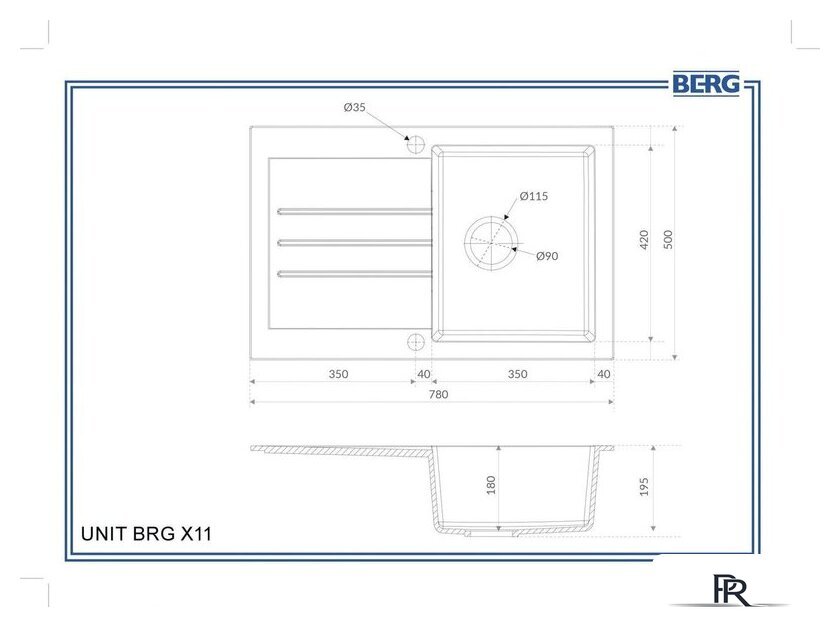 Кухонная мойка Berg Unit BRG1211 - Изображение №5 — Интернет-магазин ПроЗаказ