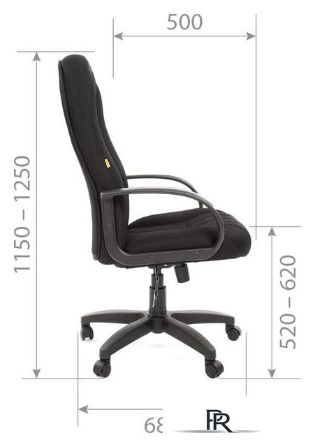 Офисное кресло CHAIRMAN 685 TW12 (серый) - Изображение №5 — Интернет-магазин ПроЗаказ