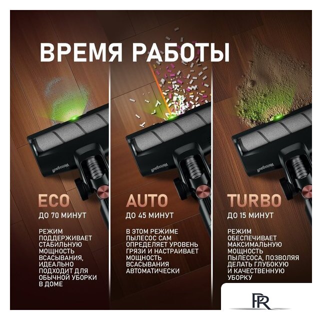 Пылесос Weissgauff V12 BLDC 500 Ora Rosa Turbo - Изображение №17 — Интернет-магазин ПроЗаказ