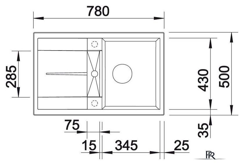Кухонная мойка Blanco Metra 45 S 518869 (серый камень) - Изображение №3 — Интернет-магазин ПроЗаказ