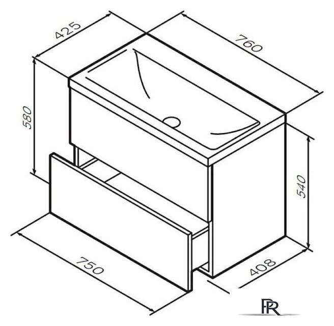  AM.PM Тумба под умывальник Gem M90FHX0752HF - Изображение №10 — Интернет-магазин ПроЗаказ