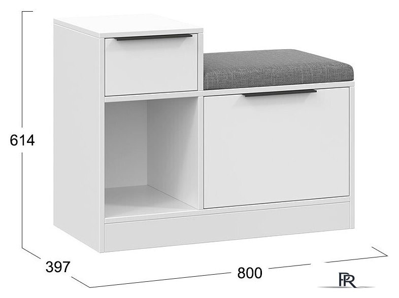 Банкетка Трия Агата комбинированная (белый) - Изображение №2 — Интернет-магазин ПроЗаказ