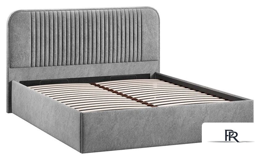 Кровать Трия Тиффани Тип 1 c ПМ и заглушиной 160x200 (микровелюр Wellmart Silver) - Изображение №2 — Интернет-магазин ПроЗаказ