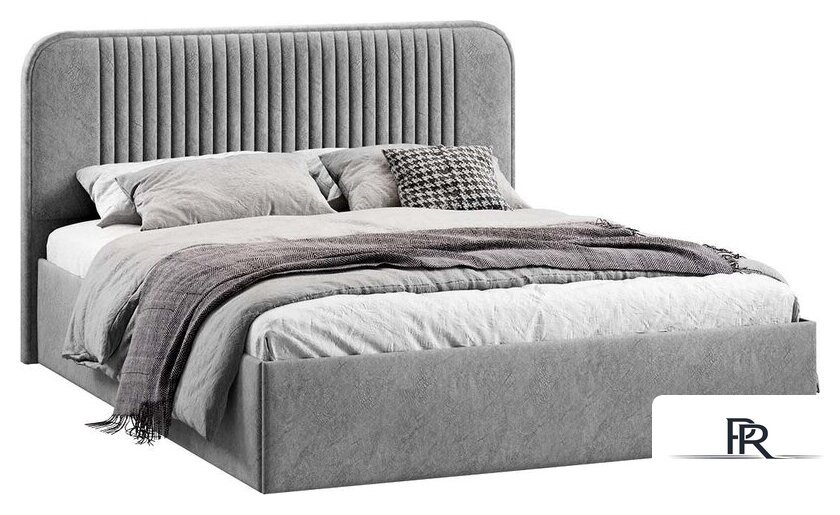 Кровать Трия Тиффани Тип 1 c ПМ и заглушиной 160x200 (микровелюр Wellmart Silver) - Изображение №1 — Интернет-магазин ПроЗаказ