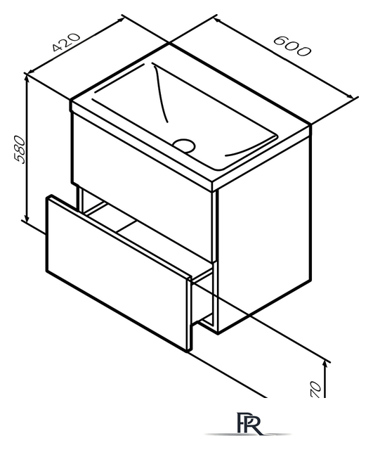  AM.PM Тумба под умывальник Gem 60 M90FHX06022GM (2 ящика, графит) - Изображение №10 — Интернет-магазин ПроЗаказ