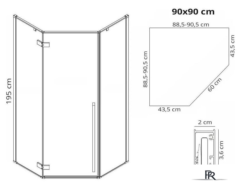 Душевой уголок Rea Diamond 90x90 - Изображение №10 — Интернет-магазин ПроЗаказ