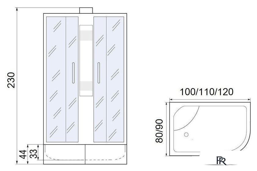 Душевая кабина Мономах XL Б/К 100/80/44 МЗ L - Изображение №10 — Интернет-магазин ПроЗаказ