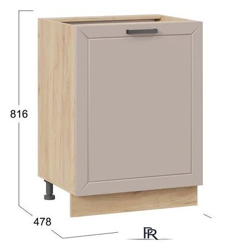 Шкаф напольный Трия Лорас 1Н6 с одной дверью (дуб крафт золотой/холст латте) - Изображение №3 — Интернет-магазин ПроЗаказ