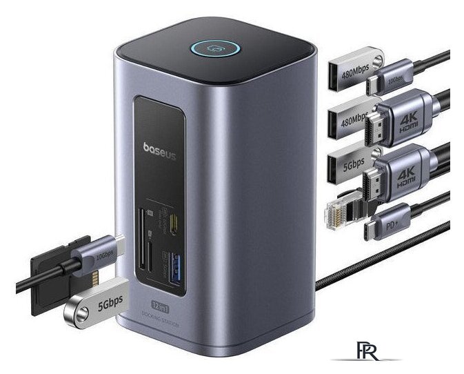 Док-станция Baseus Nomos NU1 Air Win 12-in-1 Docking Station B00568103813-00 - Изображение №4 — Интернет-магазин ПроЗаказ