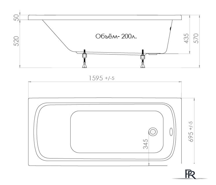 Ванна Triton Стандарт 160x70 (с каркасом, экраном и сифоном) - Изображение №2 — Интернет-магазин ПроЗаказ
