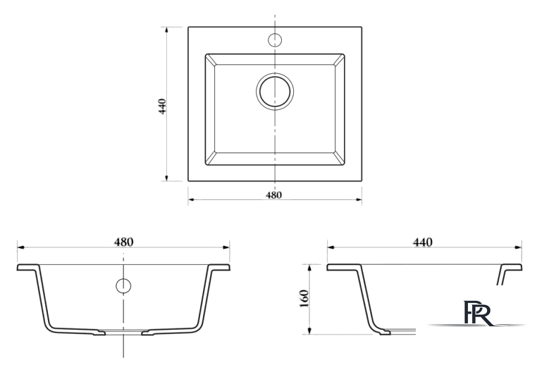 Кухонная мойка Berge BR-4803 (графитовый матовый) - Изображение №3 — Интернет-магазин ПроЗаказ
