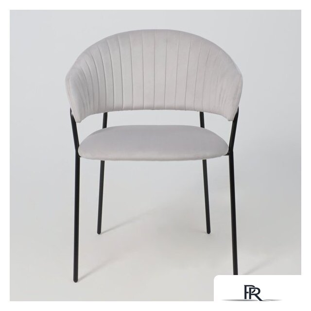 Стул с подлокотниками Алвест AV 433 (светло-серый бархат H-09/черный) - Изображение №7 — Интернет-магазин ПроЗаказ