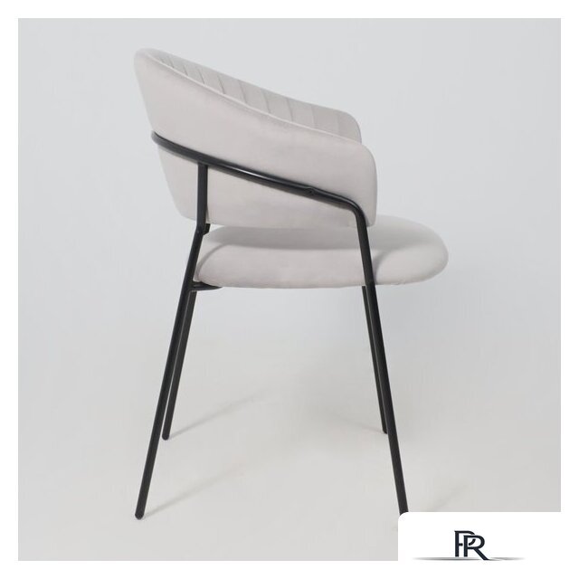 Стул с подлокотниками Алвест AV 433 (светло-серый бархат H-09/черный) - Изображение №9 — Интернет-магазин ПроЗаказ