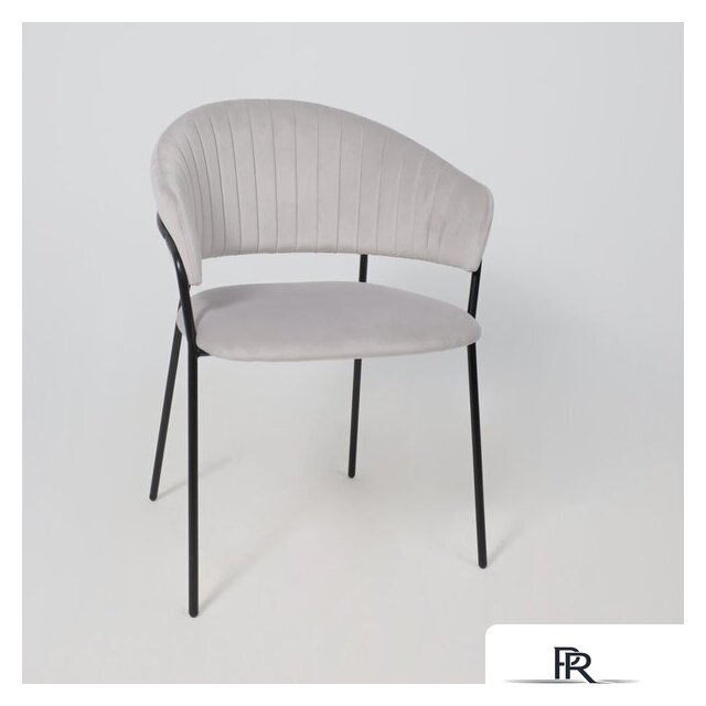 Стул с подлокотниками Алвест AV 433 (светло-серый бархат H-09/черный) - Изображение №16 — Интернет-магазин ПроЗаказ