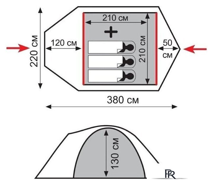 Треккинговая палатка Tramp Lite Camp 3 - Изображение №2 — Интернет-магазин ПроЗаказ