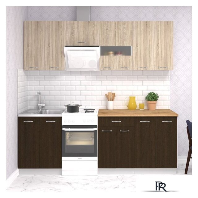 Готовая кухня Mio Tesoro Экстра-лайт 2.2 (дуб сонома/венге/дуб бунратти) - Изображение №1 — Интернет-магазин ПроЗаказ