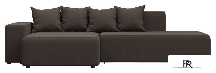 Угловой диван Лига диванов Лига-079 левый 129812L (рогожка амур 05 коричневый) - Изображение №1 — Интернет-магазин ПроЗаказ