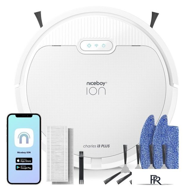 Робот-пылесос Niceboy ION Charles i3 Plus (белый) - Изображение №4 — Интернет-магазин ПроЗаказ