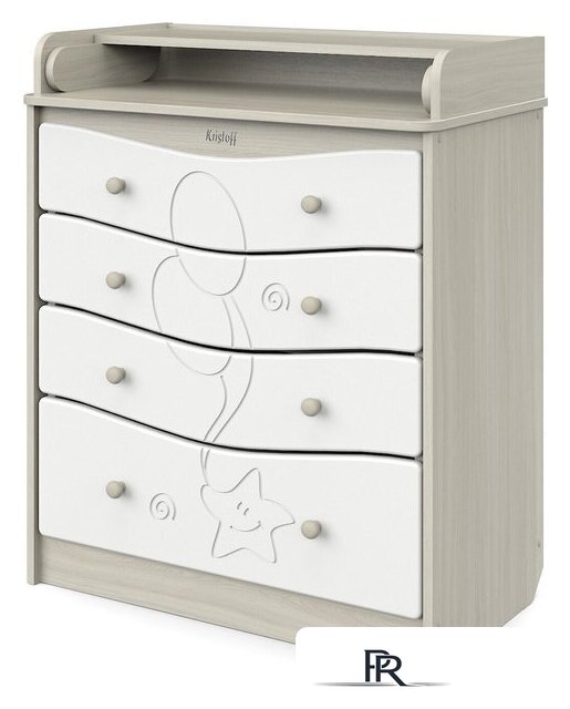 Детский комод Атон Мебель Сириус Kristoff с рисунком 804 МДФ (шимо светлый/белый) - Изображение №1 — Интернет-магазин ПроЗаказ