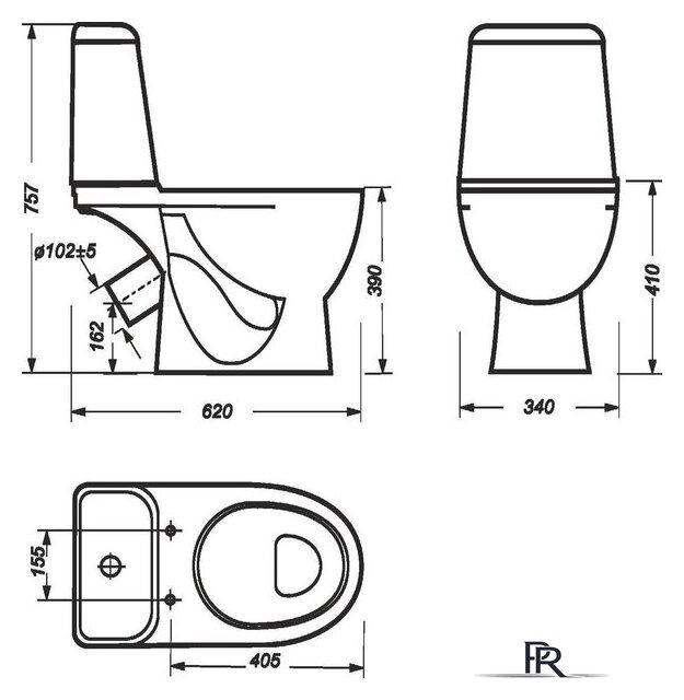 Унитаз напольный Sanita Luxe Max Comfort WC.CC/Max/2-DM/WHT.G/S1 (с сиденьем) - Изображение №7 — Интернет-магазин ПроЗаказ