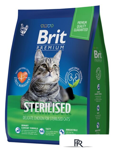 Сухой корм для кошек Brit Premium Cat Sterilized Chicken (для стерилизованных кошек с курицей) 8 кг - Изображение №1 — Интернет-магазин ПроЗаказ