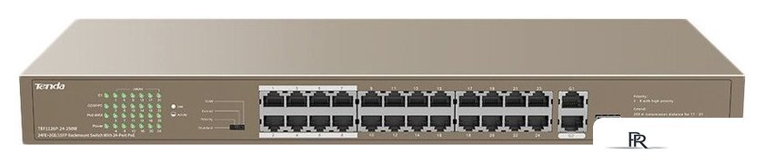 Неуправляемый коммутатор Tenda TEF1126P-24-250W - Изображение №1 — Интернет-магазин ПроЗаказ