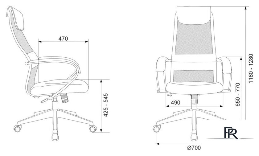 Офисное кресло Бюрократ CH-607 (светло-серый TW-02/сетка) - Изображение №15 — Интернет-магазин ПроЗаказ
