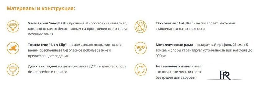 Ванна Radomir Николь 180x80 2-78-0-0-1-210Р (фронтальный, с каркасом) - Изображение №9 — Интернет-магазин ПроЗаказ